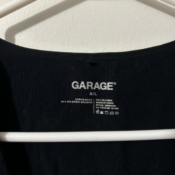 Garage Black V Neck Cropped  Top - Picture 3 of 3